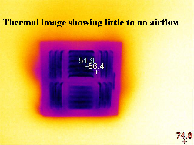 thermal image of poor airflow from hvac register