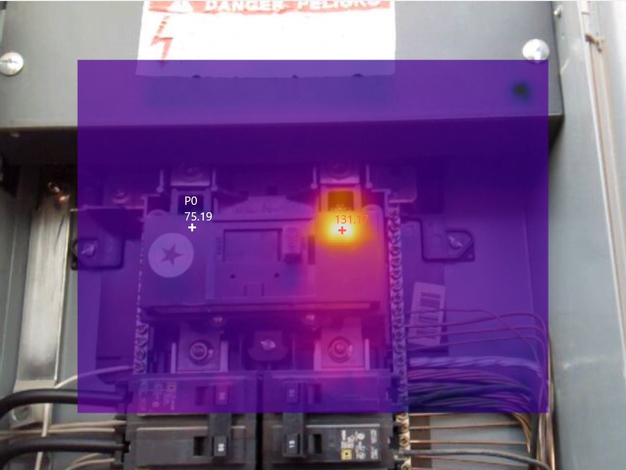 thermal image of excellent airflow from hvac register
